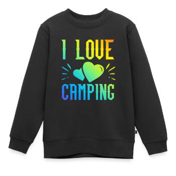 Ich liebe Camping - Kinder Premium Organic Sweatshirt - Schwarz - Vorne - AI Model Kid Female (0cm)