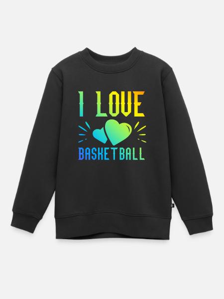 J’adore le basketball - Sweat Premium enfant bio - noir
