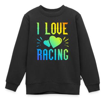 Ich liebe Rennen - Kinder Premium Organic Sweatshirt - Schwarz - Vorne - AI Model Kid Female (0cm)
