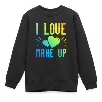 J’adore le maquillage - Sweat Premium enfant bio - noir - Devant - AI Model Kid Female (0cm)