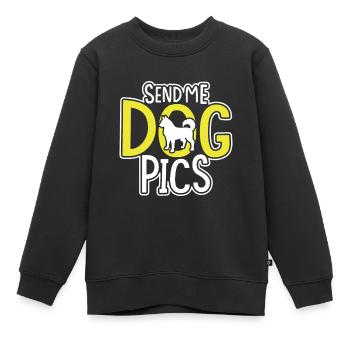 Senden Sie Mir Hundebilder - Kinder Premium Organic Sweatshirt - Schwarz - Vorne - AI Model Kid Female (0cm)