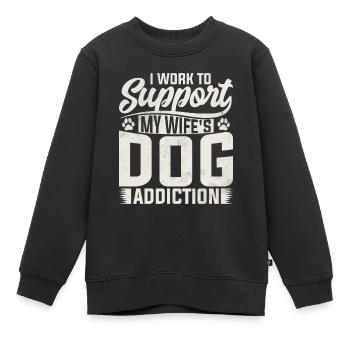 Je travaille autour de la dépendance au chien de ma femme - Sweat Premium enfant bio - noir - Devant - AI Model Kid Female (0cm)