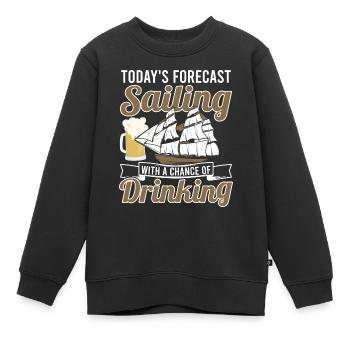 La prédiction d’aujourd’hui naviguant avec chance de boire - Sweat Premium enfant bio - noir - Devant - AI Model Kid Female (0cm)