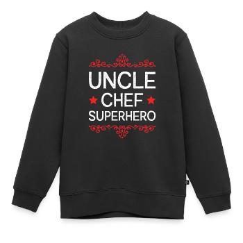 Oncle Super-héros - Sweat Premium enfant bio - noir - Devant - AI Model Kid Female (0cm)
