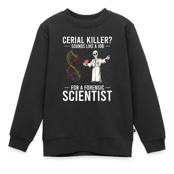 Forensischer Wissenschaftlicher Ermittler - Kinder Premium Organic Sweatshirt - Schwarz - Vorne - AI Model Kid Female (0cm)