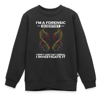 Forensischer Wissenschaftlicher Ermittler - Kinder Premium Organic Sweatshirt - Schwarz - Vorne - AI Model Kid Female (0cm)
