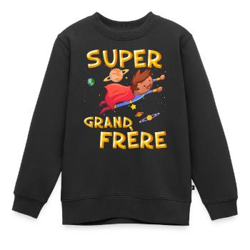 Super grand Frere De L'espace Cadeau Garçon - Sweat Premium enfant bio - noir - Devant - AI Model Kid Female (0cm)