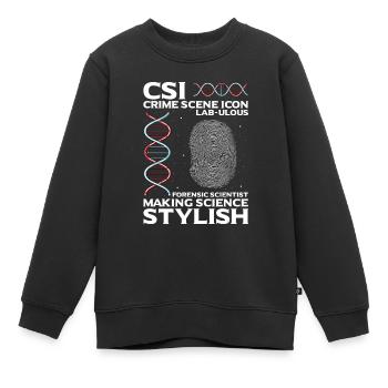 Forensische Kriminologie und Tatort-Ermittler - Kinder Premium Organic Sweatshirt - Schwarz - Vorne - AI Model Kid Female (0cm)