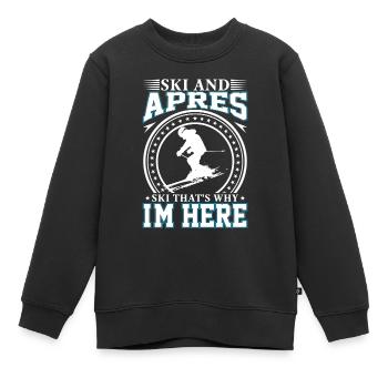 Ski et après-ski, c’est pour ça que je suis ici - Sweat Premium enfant bio - noir - Devant - AI Model Kid Female (0cm)