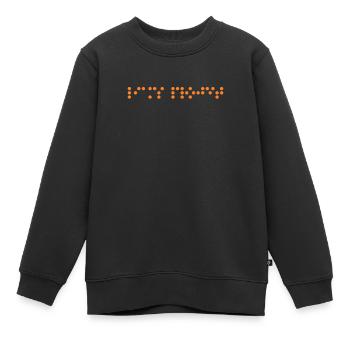 Braille Braille Blind Gift - Sweat Premium enfant bio - noir - Devant - AI Model Kid Female (0cm)