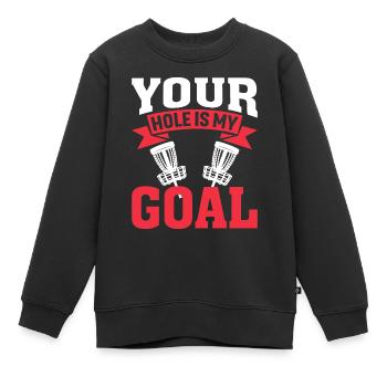 Votre trou est mon objectif - Sweat Premium enfant bio - noir - Devant - AI Model Kid Female (0cm)