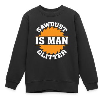 La scie à scie est une paillette mâle - Sweat Premium enfant bio - noir - Devant - AI Model Kid Female (0cm)