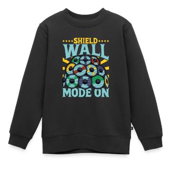 Mode Mur de bouclier activé - Viking Shield Wall - Sweat Premium enfant bio - noir - Devant - AI Model Kid Female (0cm)