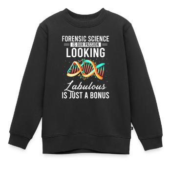 Forensischer Wissenschaftlicher Ermittler - Kinder Premium Organic Sweatshirt - Schwarz - Vorne - AI Model Kid Female (0cm)