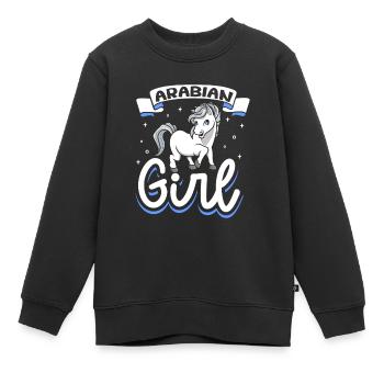 Fille arabe - Sweat Premium enfant bio - noir - Devant - AI Model Kid Female (0cm)
