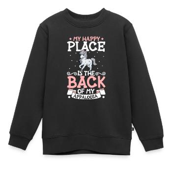 Mein Lieblingsplatz - Appaloosa - Kinder Premium Organic Sweatshirt - Schwarz - Vorne - AI Model Kid Female (0cm)
