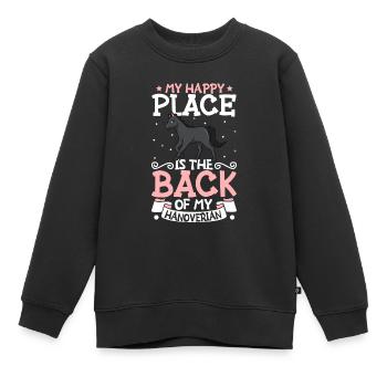 Mon endroit préféré - Hanovrien - Sweat Premium enfant bio - noir - Devant - AI Model Kid Female (0cm)