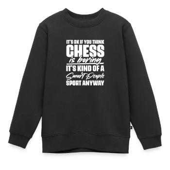 Chess Chess Board Checkmate Chess Player - Kids Premium Organic Sweatshirt - black - Front - AI Model Kid Female (0cm)