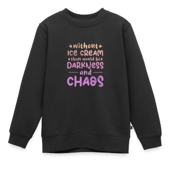 Eiscreme - Kinder Premium Organic Sweatshirt - Schwarz - Vorne - AI Model Kid Female (0cm)