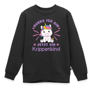 Hourra, je suis un enfant berceau maintenant - Sweat Premium enfant bio - noir - Devant - AI Model Kid Female (0cm)