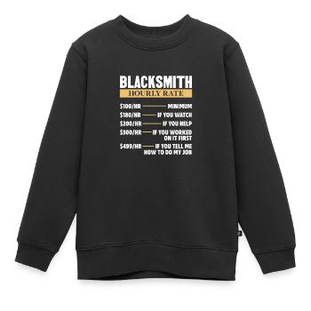 Schmied Schiede Amboss Messerschmied Geschenk - Kinder Premium Organic Sweatshirt - Schwarz - Vorne - AI Model Kid Female (0cm)