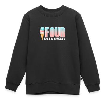 Eiscreme Eis Eiskrem Ice Cream Sommer Geschenk - Kinder Premium Organic Sweatshirt - Schwarz - Vorne - AI Model Kid Female (0cm)