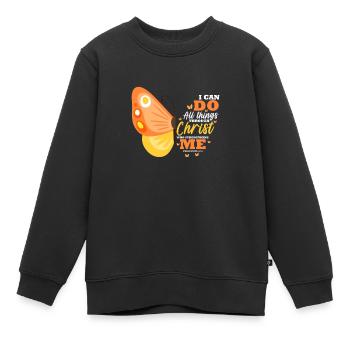 Bible Bible Versets chrétiens Don de Jésus - Sweat Premium enfant bio - noir - Devant - AI Model Kid Female (0cm)