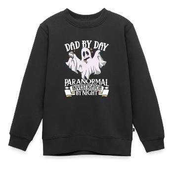 Papa ist Geisterjäger - Kinder Premium Organic Sweatshirt - Schwarz - Vorne - AI Model Kid Female (0cm)