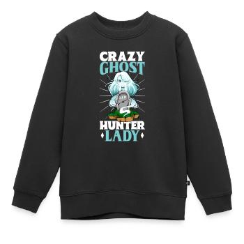 Verrückte Geisterjäger Lady - Kinder Premium Organic Sweatshirt - Schwarz - Vorne - AI Model Kid Female (0cm)