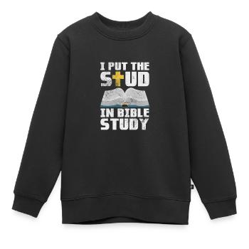 Bibel - Kinder Premium Organic Sweatshirt - Schwarz - Vorne - AI Model Kid Female (0cm)