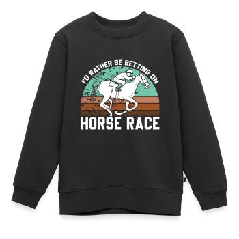 Je préfère parier sur les courses de chevaux - Sweat Premium enfant bio - noir - Devant - AI Model Kid Female (0cm)