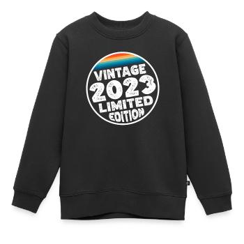 Vintage 2023 Babys Babyparty Kinderparty - Kinder Premium Organic Sweatshirt - Schwarz - Vorne - AI Model Kid Female (0cm)