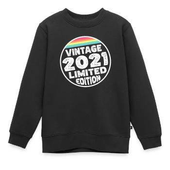 Vintage 2021 Birthday Gift Children's Shower - Kids Premium Organic Sweatshirt - black - Front - AI Model Kid Female (0cm)