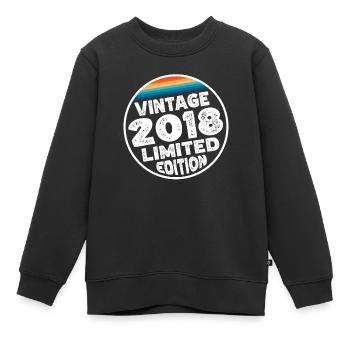 Vintage 2018 Geburtstag Geschenk Kinderparty - Kinder Premium Organic Sweatshirt - Schwarz - Vorne - AI Model Kid Female (0cm)