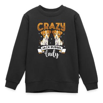 Crazy Jack Russel Lady - Jack Russel Terrier - Kinder Premium Organic Sweatshirt - Schwarz - Vorne - AI Model Kid Female (0cm)