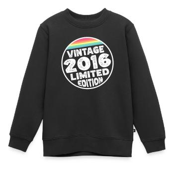 Vintage 2016 Geburtstag Geschenk Kinderparty - Kinder Premium Organic Sweatshirt - Schwarz - Vorne - AI Model Kid Female (0cm)