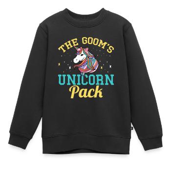 Le paquet licorne pour le marié - Sweat Premium enfant bio - noir - Devant - AI Model Kid Female (0cm)