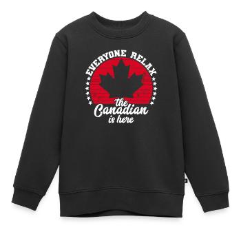 Le Canadien est ici Symbole du drapeau du Canada Accueil Fierté - Sweat Premium enfant bio - noir - Devant - AI Model Kid Female (0cm)