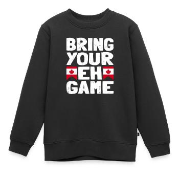 Apportez votre symbole du drapeau Eh Game Canada à la maison Fierté - Sweat Premium enfant bio - noir - Devant - AI Model Kid Female (0cm)
