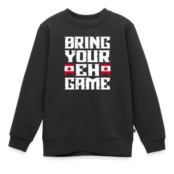 Apportez votre symbole du drapeau Eh Game Canada à la maison Fierté - Sweat Premium enfant bio - noir - Devant - AI Model Kid Female (0cm)