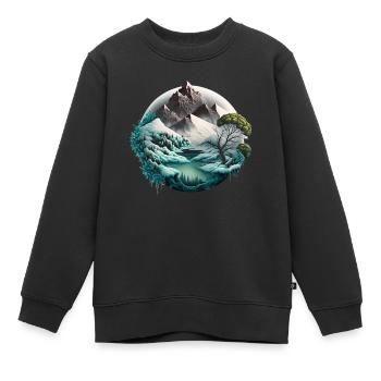 Plein air dans la nature - Sweat Premium enfant bio - noir - Devant - AI Model Kid Female (0cm)