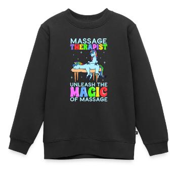 Entfessle die Magie - Massage - Kinder Premium Organic Sweatshirt - Schwarz - Vorne - AI Model Kid Female (0cm)