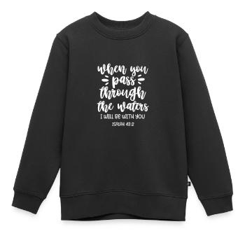 Bible Bible Versets chrétiens Don de Jésus - Sweat Premium enfant bio - noir - Devant - AI Model Kid Female (0cm)