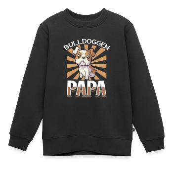 Bulldoggen Papa - Bulldogge - Kinder Premium Organic Sweatshirt - Schwarz - Vorne - AI Model Kid Female (0cm)