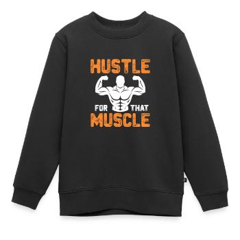 Bodybuilder Body Building Fitness Gym Cadeau - Sweat Premium enfant bio - noir - Devant - AI Model Kid Female (0cm)