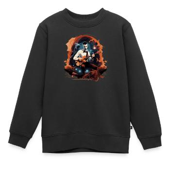Gitarren E-Gitarren-Saiten E-Gitarre Musiker - Kinder Premium Organic Sweatshirt - Schwarz - Vorne - AI Model Kid Female (0cm)