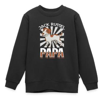 Jack Russel Papa - Jack Russel Terrier - Kinder Premium Organic Sweatshirt - Schwarz - Vorne - AI Model Kid Female (0cm)