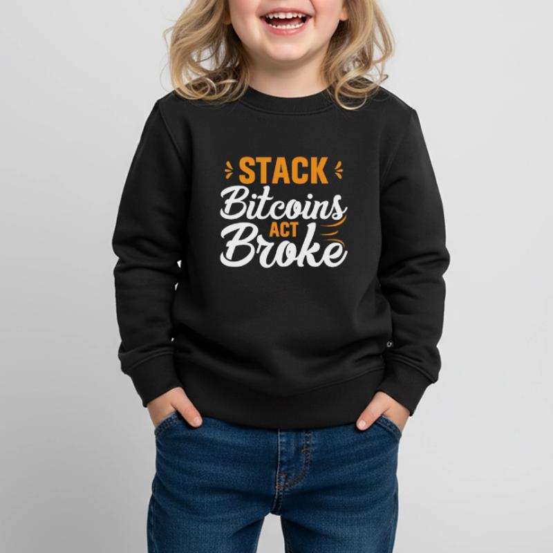 Stack Bitcoins Oder Sei Pleite Kinder Premium Organic Sweatshirt