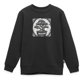 Bonsaï, bonsaï, pot de fleur, bonsaï Vintage - Sweat Premium enfant bio - noir - Devant - AI Model Kid Female (0cm)