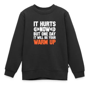 Bodybuilder Body Building Fitness Gym cadeau - Sweat Premium enfant bio - noir - Devant - AI Model Kid Female (0cm)